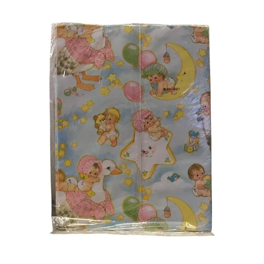 Vintage Celebrations by Gibson Wrapping Paper NEW  Baby Shower Unisex